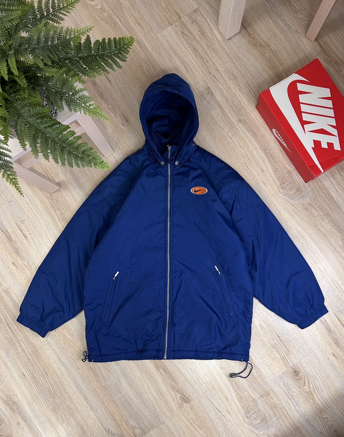 Pre-owned Nike X Vintage 90's Vintage Nike Big Swoosh Logo Back Denim