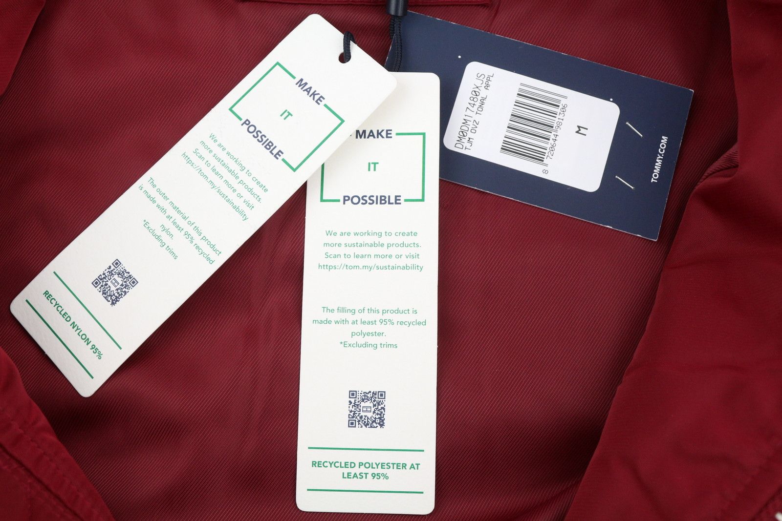 Tommy Hilfiger TJM OVZ TONAL APPL M Oversized Padded Bomber Jacket 85665 Size US M / EU 48-50 / 2 - 13 Thumbnail