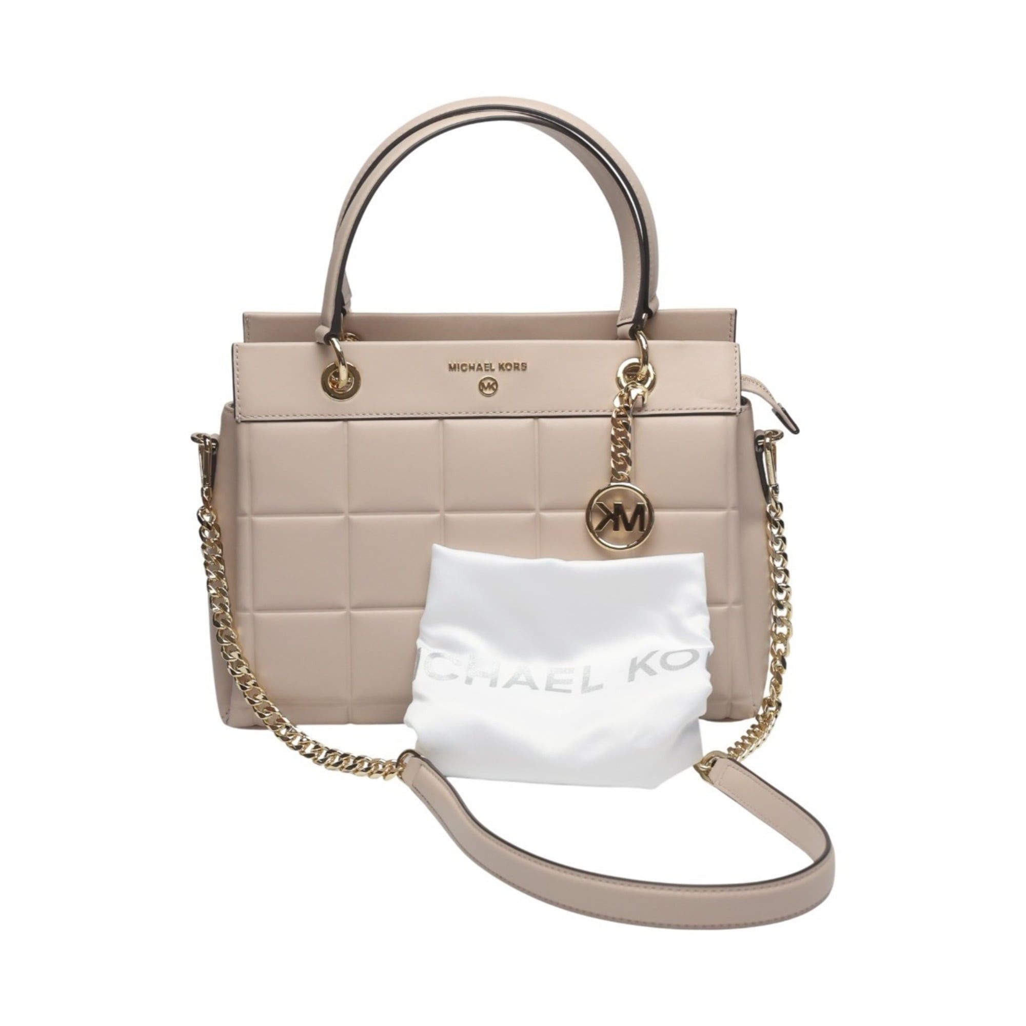 Michael Kors Michael Kors Quilted Leather Shoulder Bag, 30FIGUSS6L, Pink Beige Size ONE SIZE - 1 Thumbnail