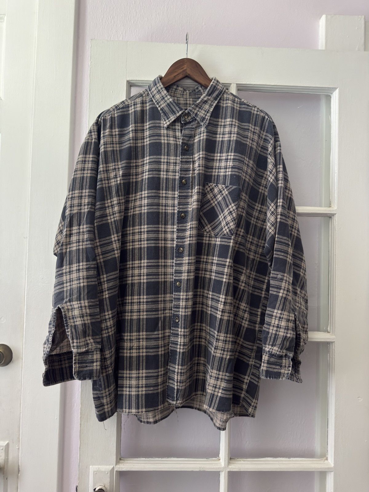 Vintage Sunfaded & Distressed Grunge Flannel Size US XL / EU 56 / 4 - 1 Thumbnail