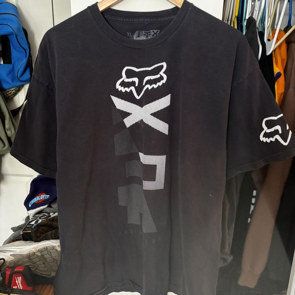 Fox Racing Y2K 2000s Fox Racing Black T Shirt Faded Boxy Fit Size US XL / EU 56 / 4 - 1 Thumbnail