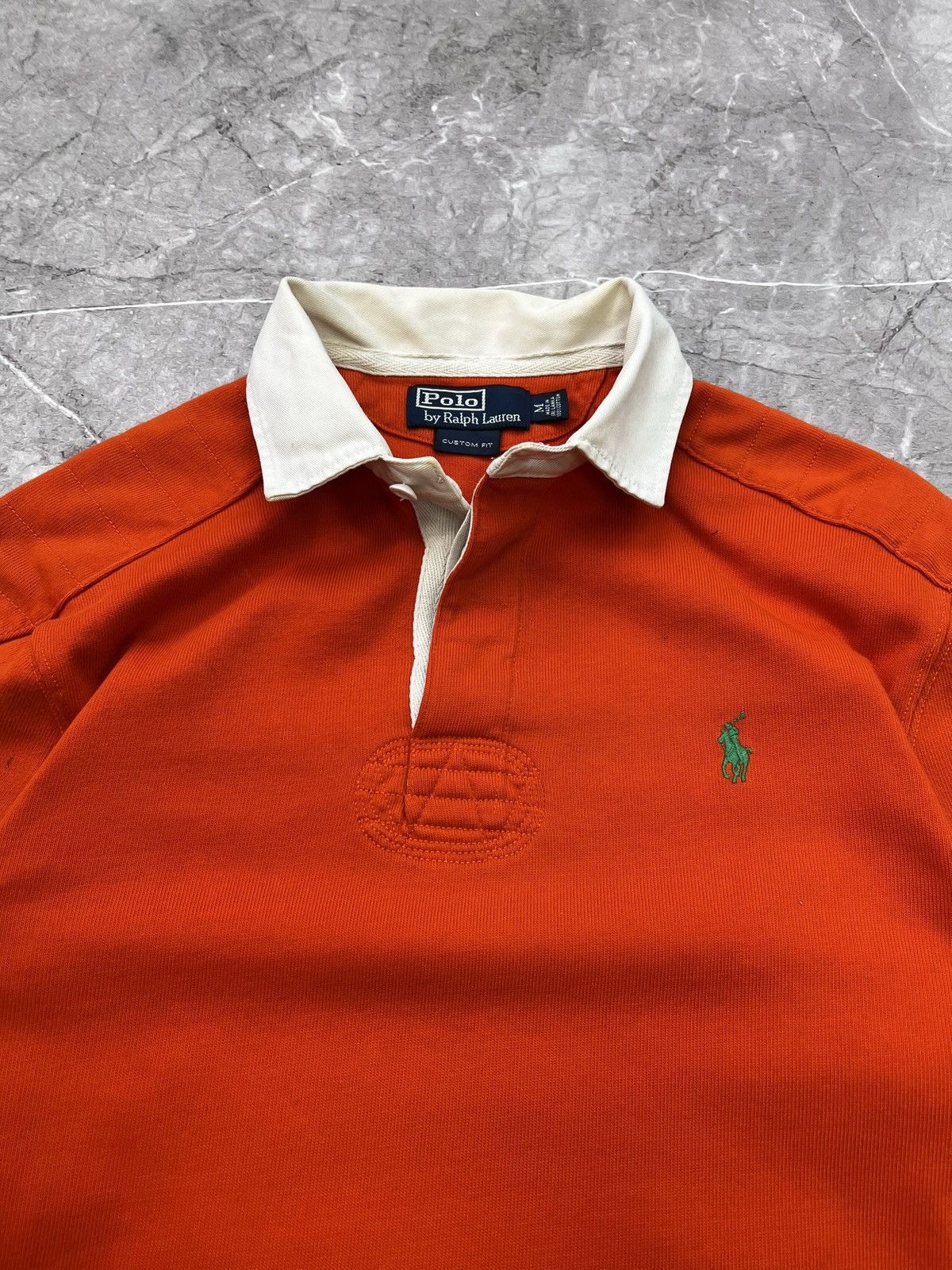 Polo Ralph Lauren × Vintage VINTAGE OLD MONEY POLO RALPH ORANGE RUGBY JERSEY 2000s Size US M / EU 48-50 / 2 - 6 Thumbnail