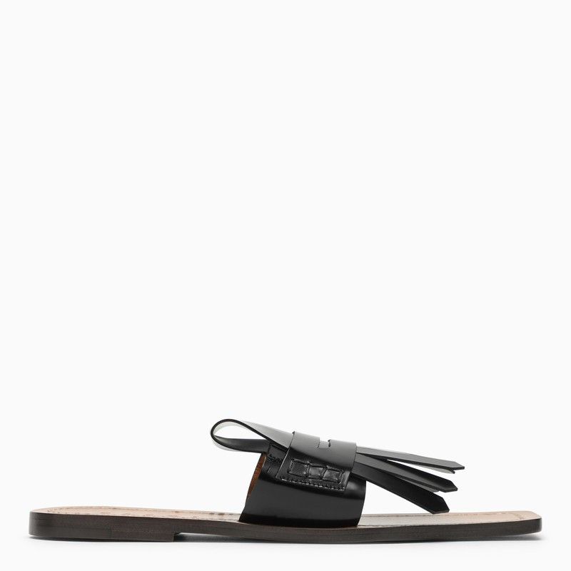 image of Marni Black Leather Bambi Sandal, Women's (Size 6)