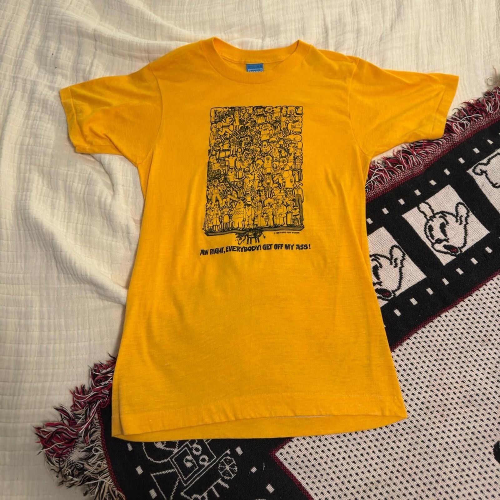 Vintage 1980 SCREEN STARS GET OFF MY A$$ T-SHIRT Size US M / EU 48-50 / 2 - 5 Thumbnail