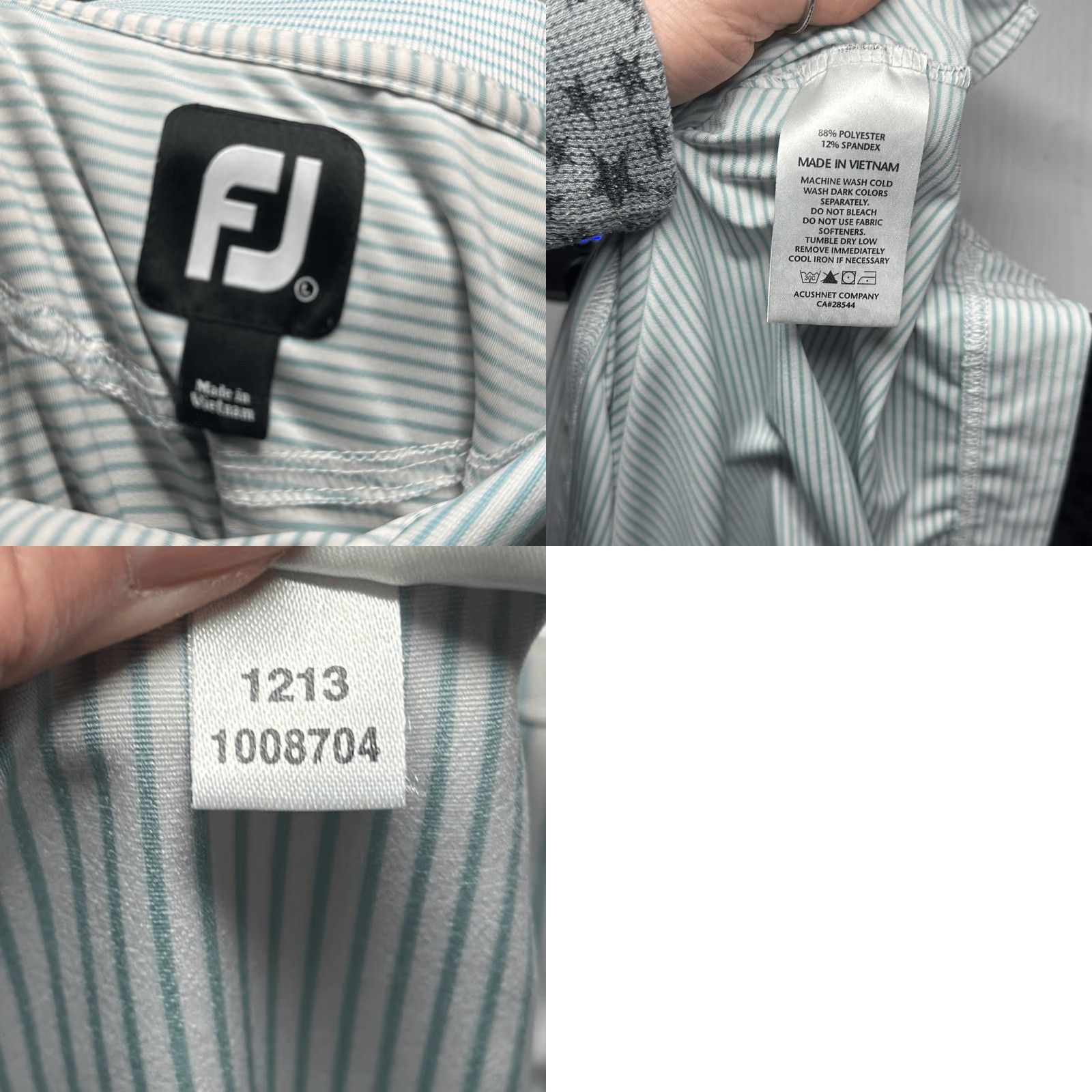 Footjoy FootJoy Polo Shirt Men L Multicolor Striped Golf Seaview Approximate flat lay Measurements Long Sleeve? (note: avoid adding) Size US L / EU 52-54 / 3 - 8 Thumbnail