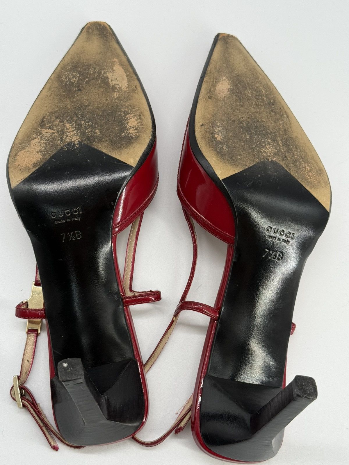 Gucci Gucci Patent Leather Slingback Pump Red , Size 7.5 Size US 7.5 / IT 37.5 - 5 Thumbnail