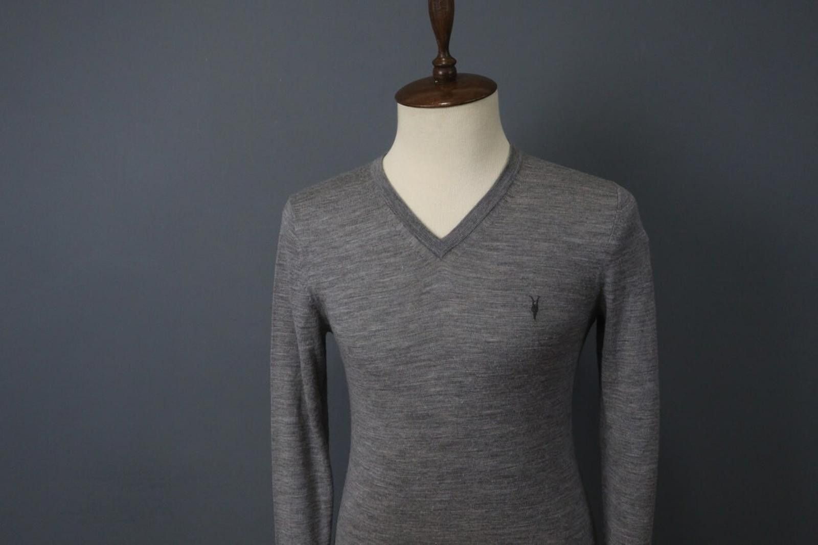 Allsaints AllSaints Gray 100% Wool Knit Pullover Sweater Size M Size M / US 6-8 / IT 42-44 - 2 Thumbnail