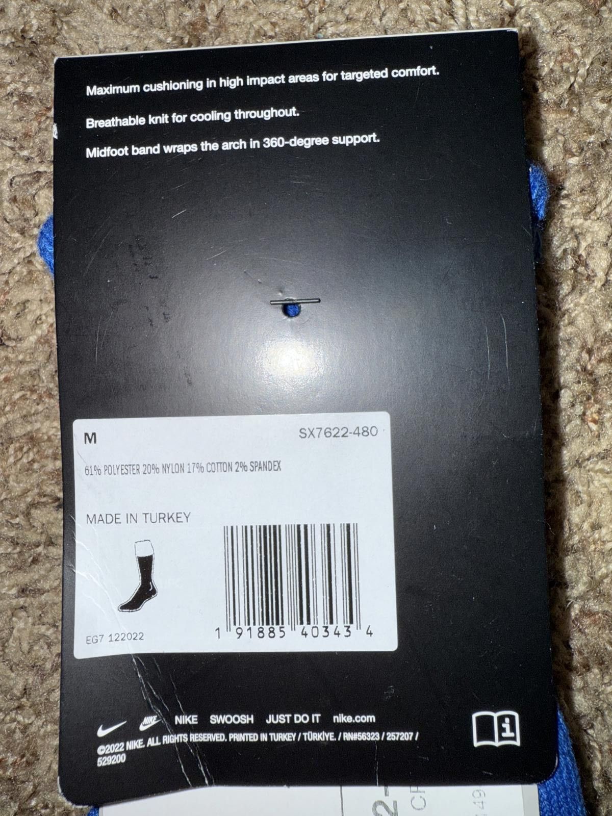 Nike Nike Elite Crew Basketball SX7622 Single Pair Sample Size US 32 / EU 48 - 6 Thumbnail