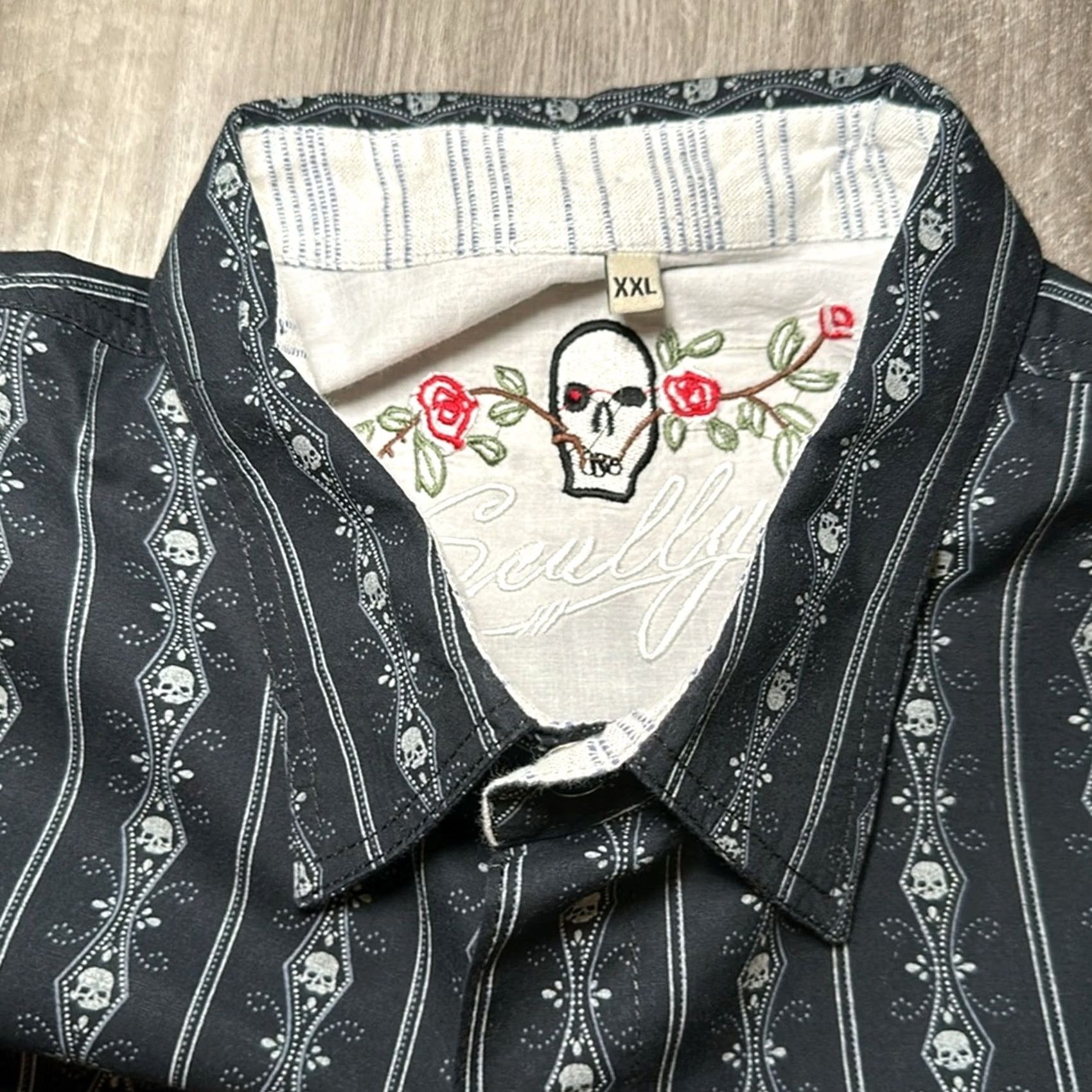 Scully Scully Striped Long Sleeve Pearl Snap Button-Up 2XL Men Black Gray Cotton Shirt Size US XXL / EU 58 / 5 - 7 Thumbnail