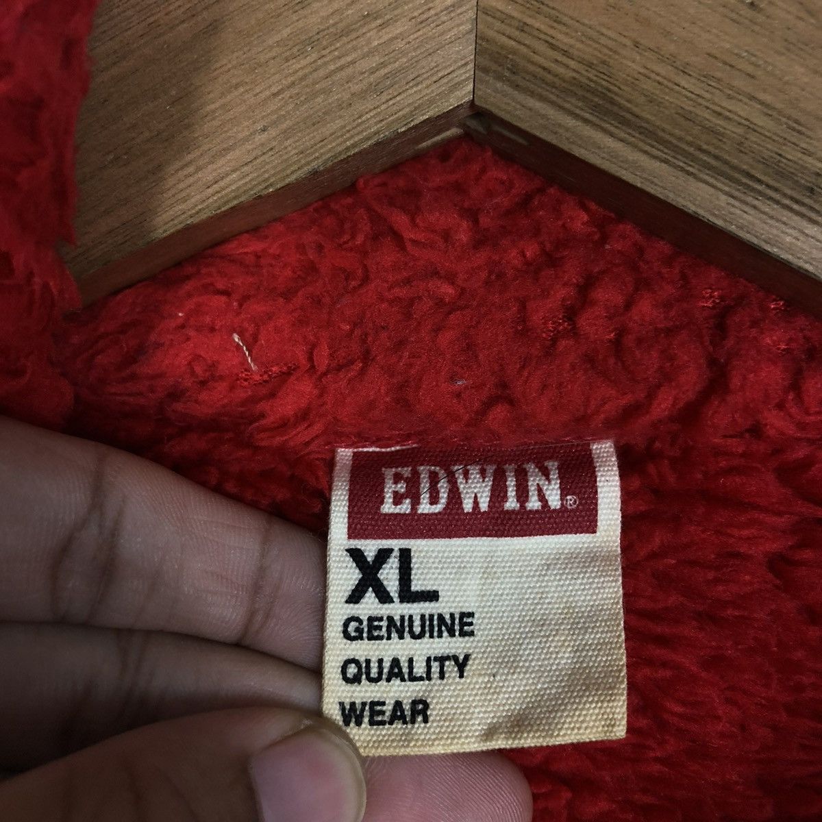 Japanese Brand 📌VINTAGE ZIPPER FLEECE JACKET EDWIN RARE RICH RED Size US XL / EU 56 / 4 - 19 Thumbnail