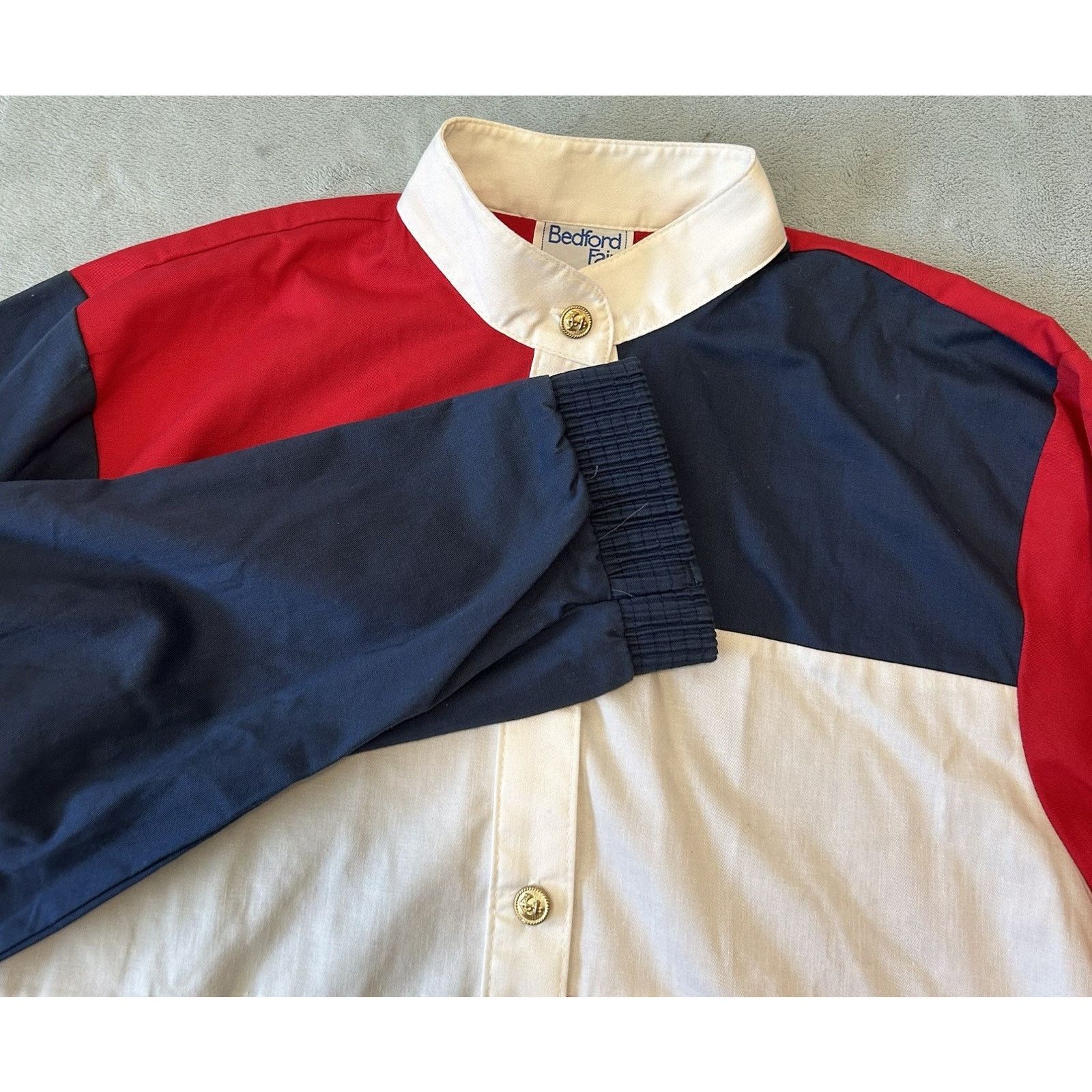 Polo Ralph Lauren USA Colorblock Patchwork Rugby Button Long Sleeve Medium Size US M / EU 48-50 / 2 - 2 Thumbnail