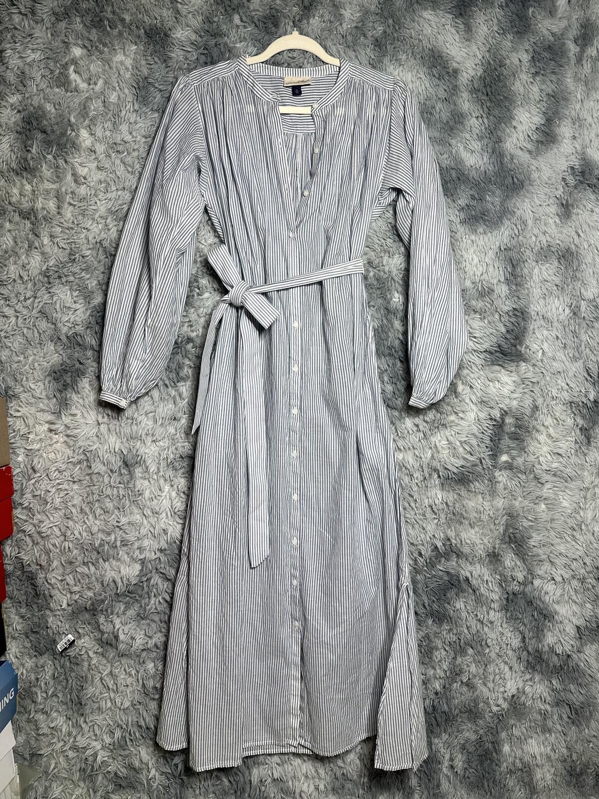 Other Striped Long Sleeve Maxi Dress with Waist Tie Size XS / US 0-2 / IT 36-38 - 1 Thumbnail
