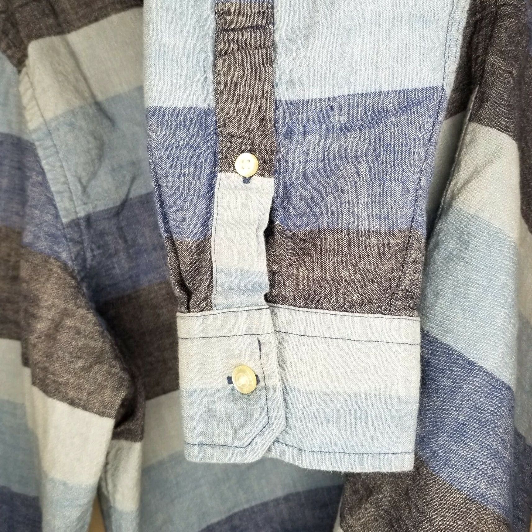 American Eagle Outfitters American Eagle Long Sleeve Button Up Shirt Mens Blue Striped Large Size US L / EU 52-54 / 3 - 4 Thumbnail