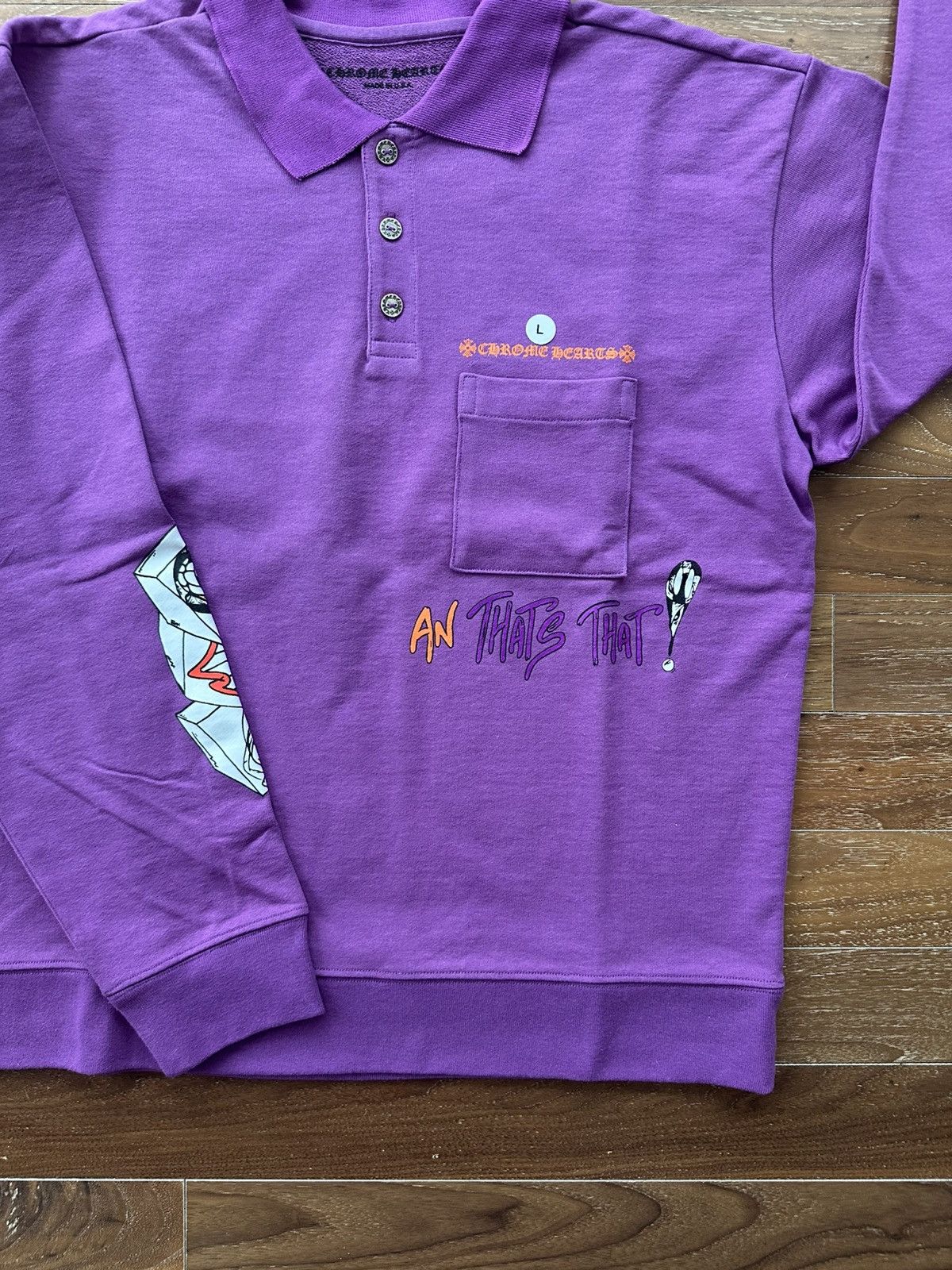 Chrome Hearts Chrome Hearts X Matty Boy More not Less Purple Polo Shirt L Size US L / EU 52-54 / 3 - 4 Thumbnail