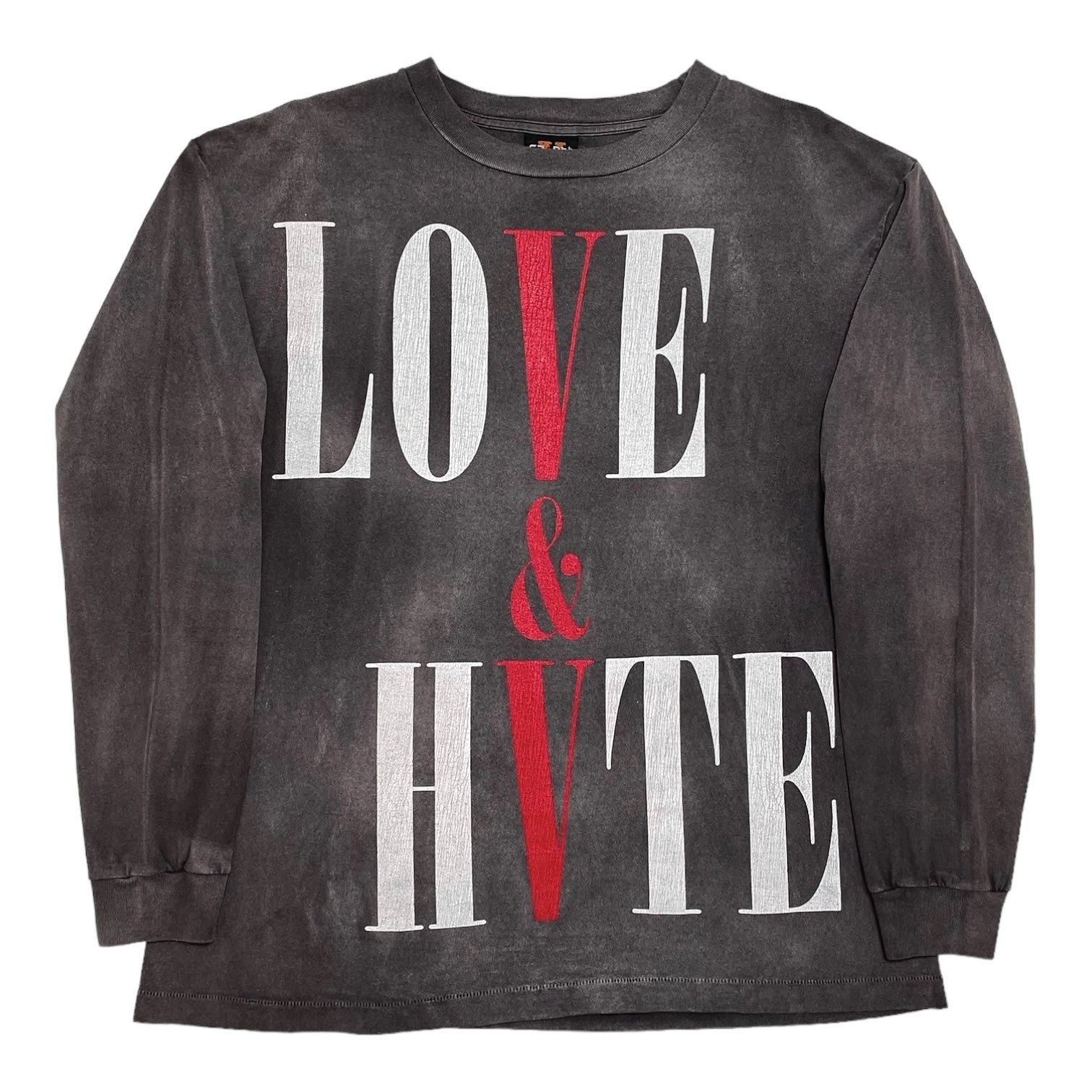 image of Saint Michael X Vlone Love & Hate Long Sleeve Tee Shirt in Black, Men's (Size Large)