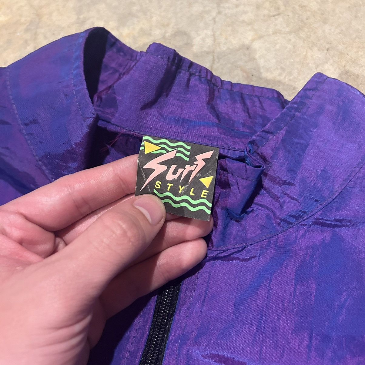 Vintage Crazy Vintage 90s Surf Style Iridescent Windbreaker Jacket Size US XL / EU 56 / 4 - 7 Thumbnail