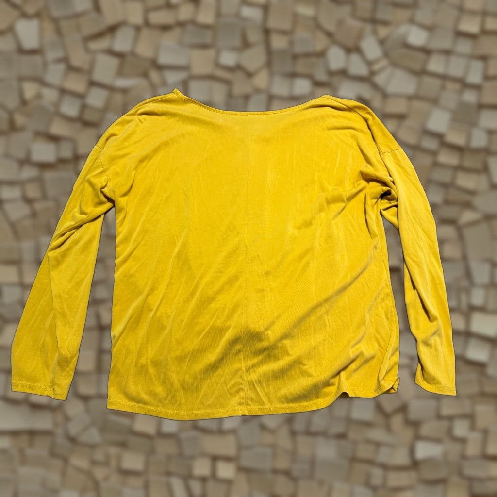 Vintage Seraphic Shirt Women XL Yellow Long Sleeve V-Neck Front Twist T-Shirt Size XL / US 12-14 / IT 48-50 - 1 Thumbnail