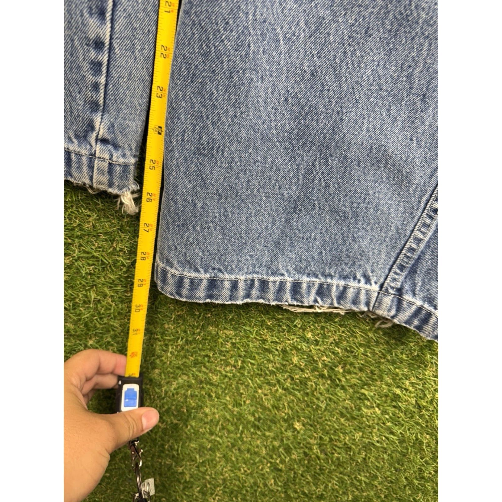 Vintage VINTAGE Kikwear Jeans 90s Y2K Raver Skater Wide-Leg 30x30 Button Fly Blue Denim 5-Pocket Mens Adjustable Rise High Relaxed 34 In Waist 30 In Inseam Size US 30 / EU 46 - 7 Thumbnail