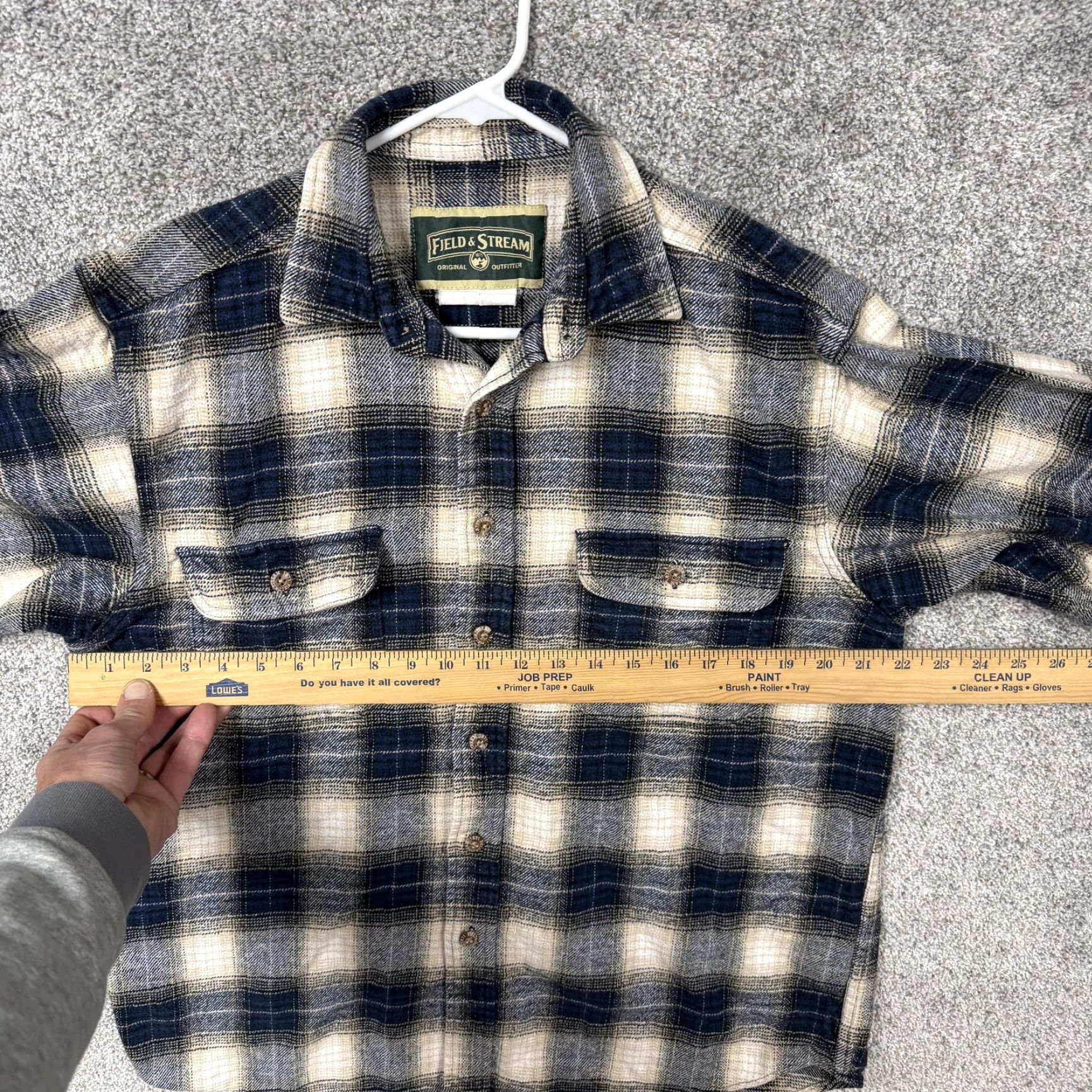 Vintage VINTAGE Field & Stream Flannel Shirt Mens 44 Blue Tan Plaid Button Up Workwear Outdoors Size US XXL / EU 58 / 5 - 6 Thumbnail