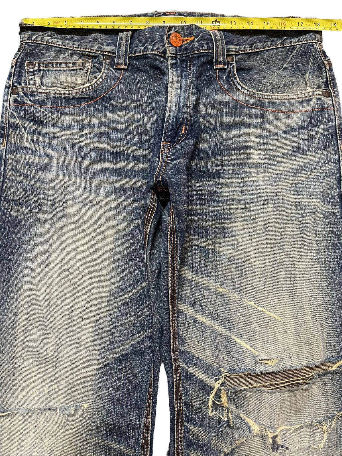 Edwin Vintage Edwin Faded Wash Style Distressed Baggy Jeans Size US 36 / EU 52 - 12 Thumbnail