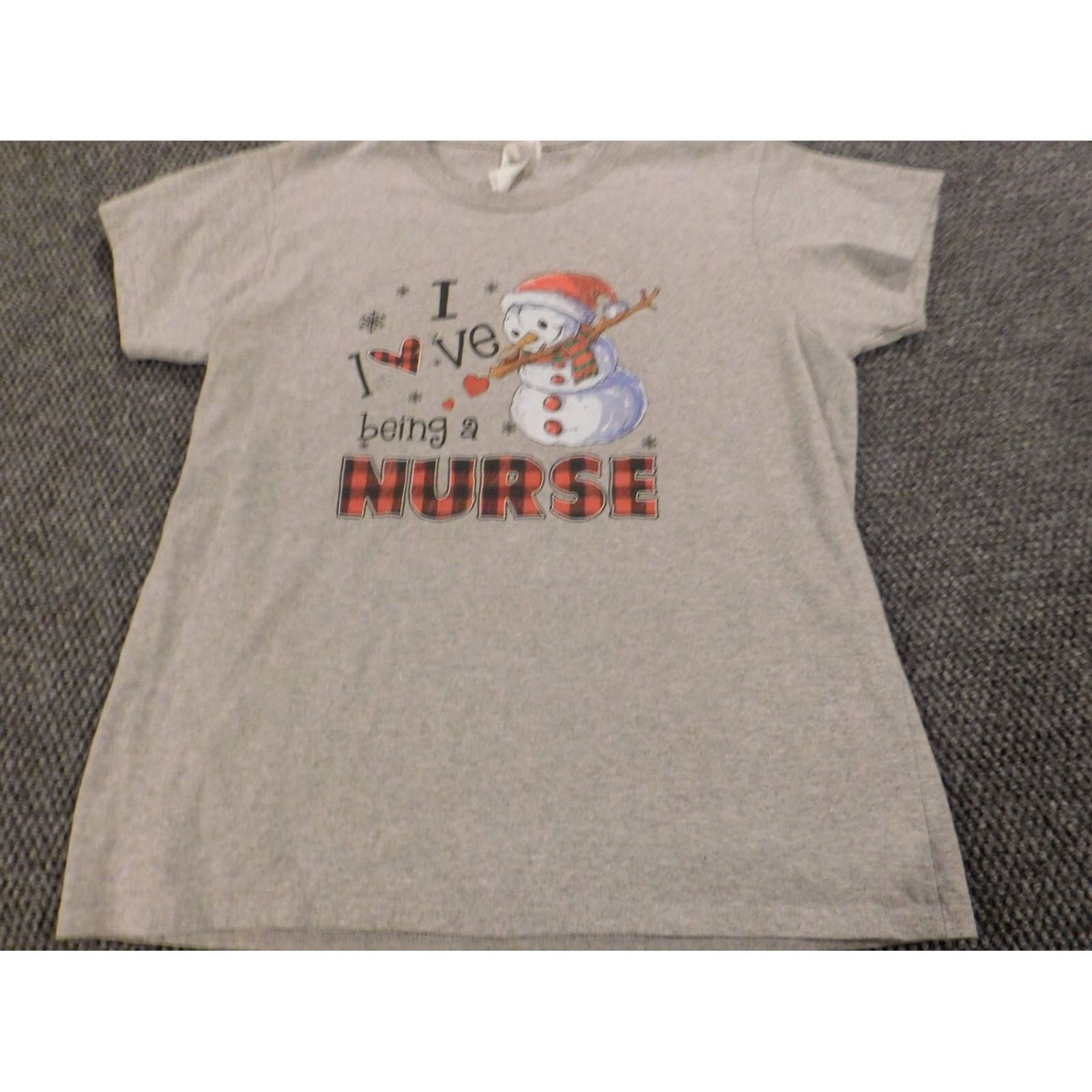 Croft & Barrow Croft & Barrow Christmas Womens Shirt L Gray Raglan Pocket Crew Neck Short Sleeve Blouse Modern Theme Winter Holiday Womens Size L / US 10 / IT 46 - 3 Thumbnail