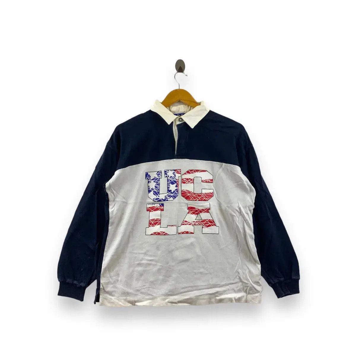 Vintage Vintage UCLA CALIFORNIA UNIVERISITY Rugby Sweatshirt Sweater Size L / US 10 / IT 46 - 1 Thumbnail