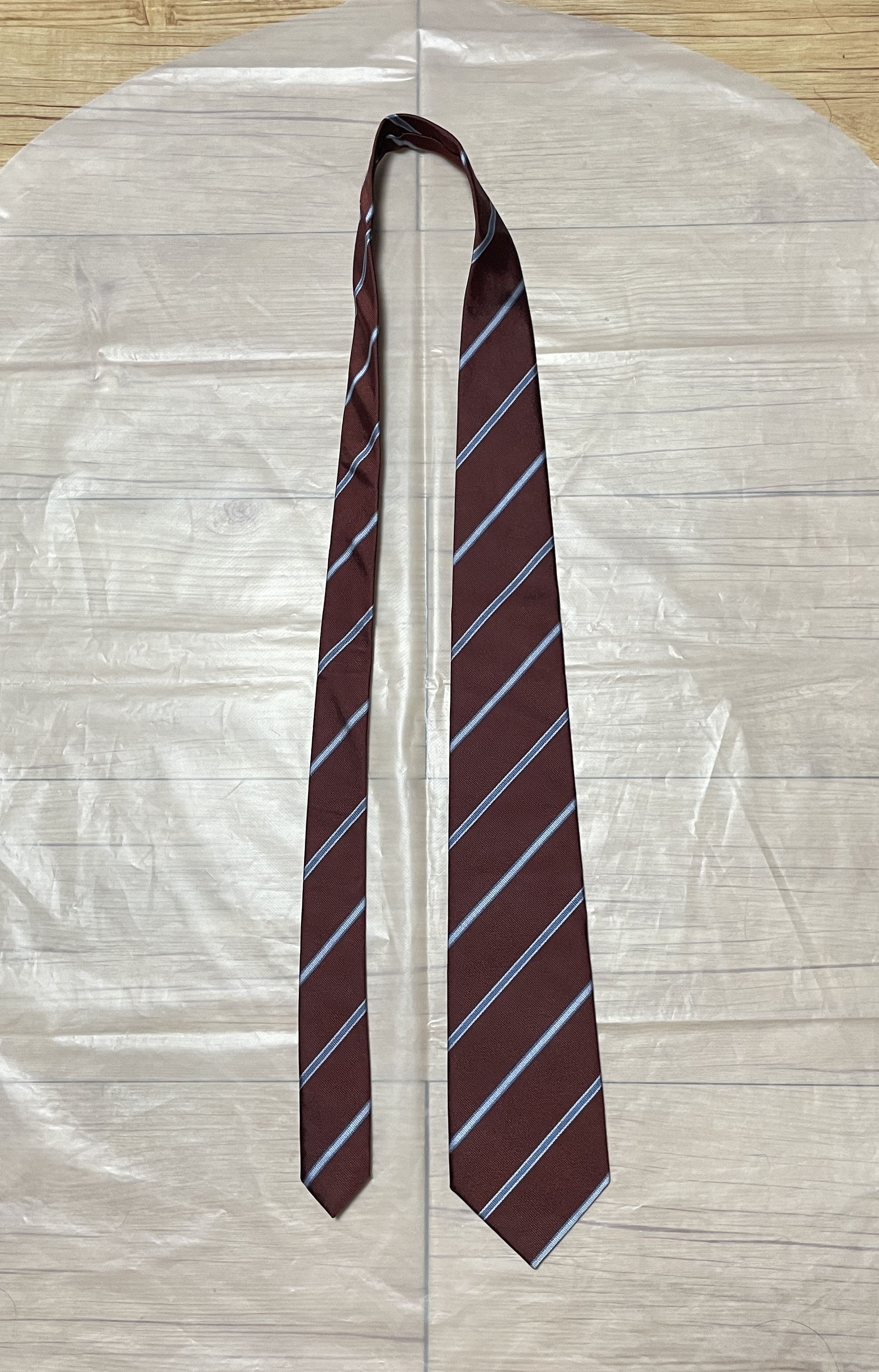 Drake's Drake's Classic Burgundy Regimental Tie Size ONE SIZE - 3 Thumbnail