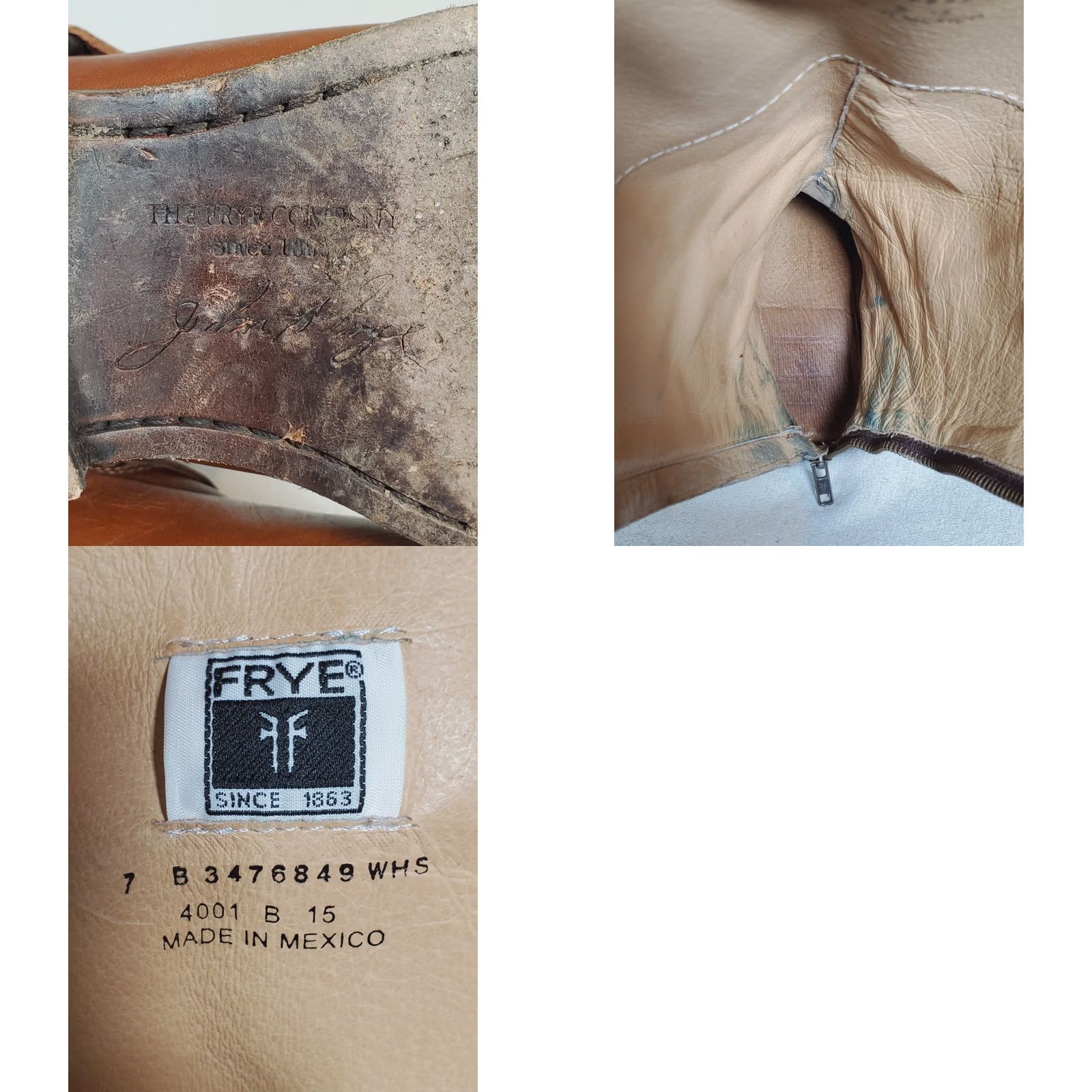 Frye FRYE Phillip Harness Tall Riding Boots Whiskey Brown Leather 76849 Women US 7 B Knee High Zip Leather Block Heel Boots Size US 7 / IT 37 - 9 Thumbnail