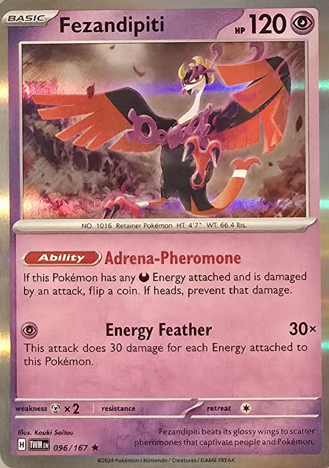 Pokemon Fezandipiti (096/167) from the Pokémon Twilight Masquerade Size ONE SIZE - 1 Thumbnail