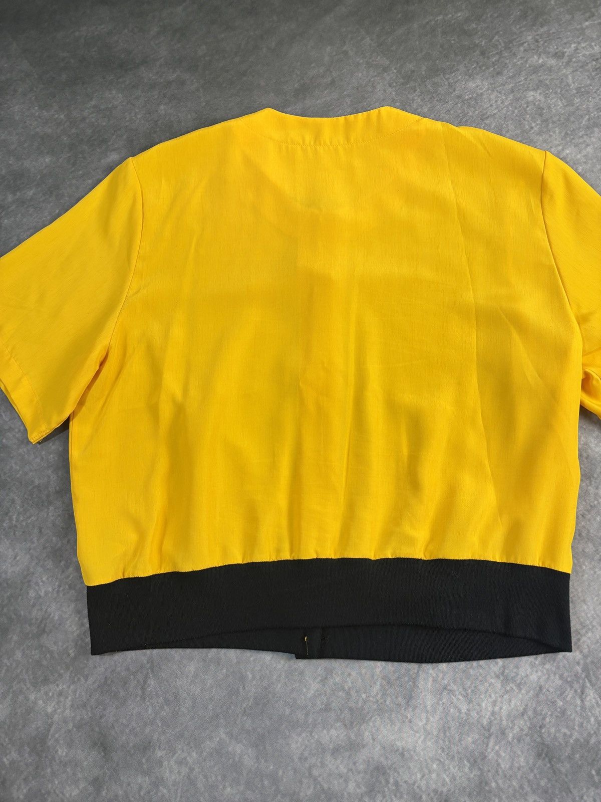 Marks & Spencer × Vintage 1980s Vintage St. Michaels Short Sleeve Blouse Elastic Poly Size XXL / US 16-18 / IT 52-54 - 7 Thumbnail