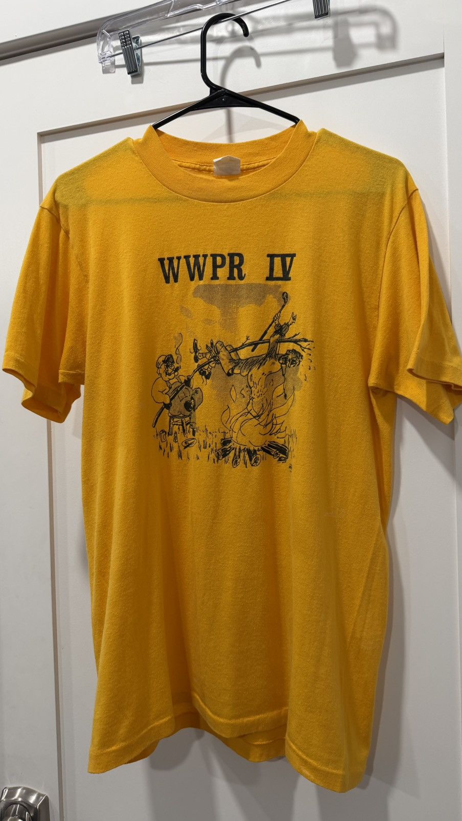 Vintage 80s SINGLE STITCHED “WWPR IV” SHIRT Size US M / EU 48-50 / 2 - 3 Thumbnail