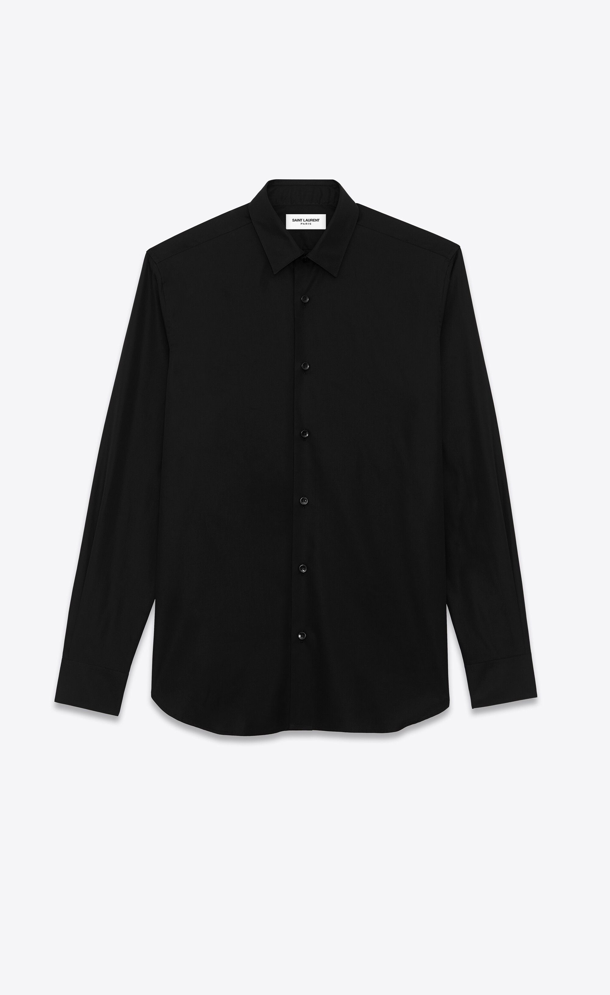 Saint Laurent Paris shirt in cotton poplin black Size US M / EU 48-50 / 2 - 1 Thumbnail