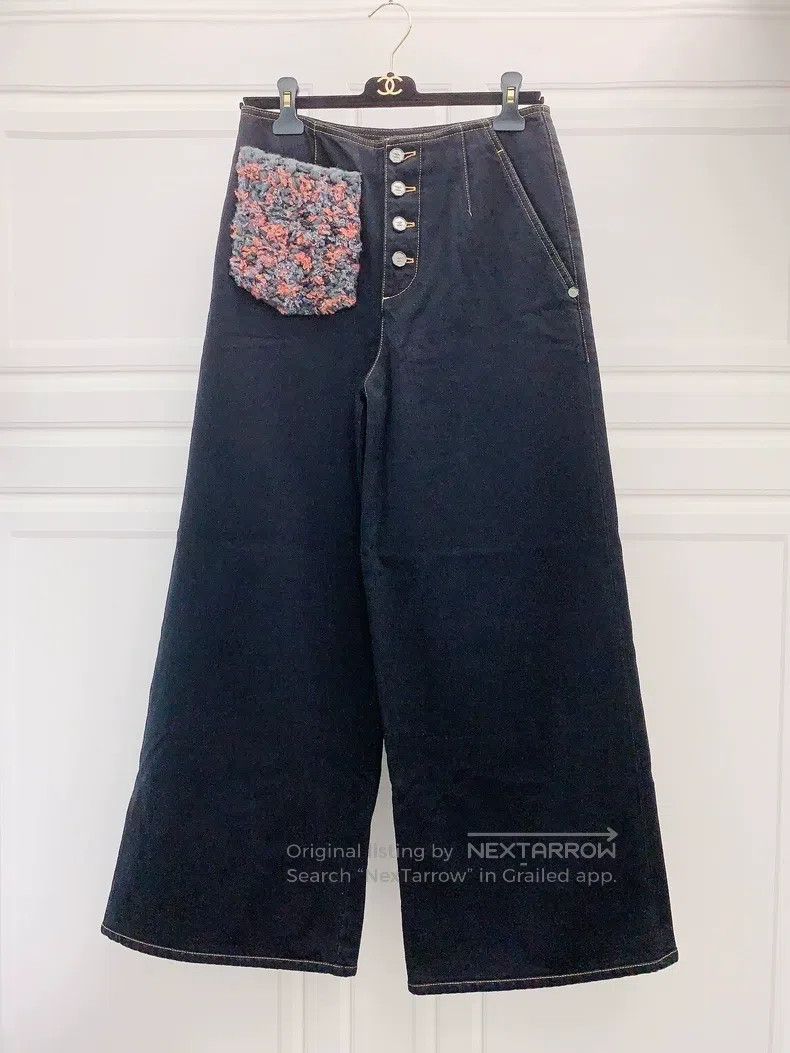 Chanel Chanel Craft workshop series denim wide-leg trousers Size 26" / US 2 / IT 38 - 1 Thumbnail