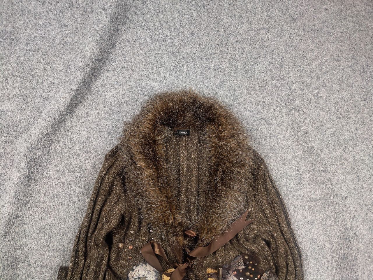 If Six Was Nine Zone Bleue vintage Y2K Brown Knit Sweater ruffle sleeves LGB Size M / US 6-8 / IT 42-44 - 2 Thumbnail