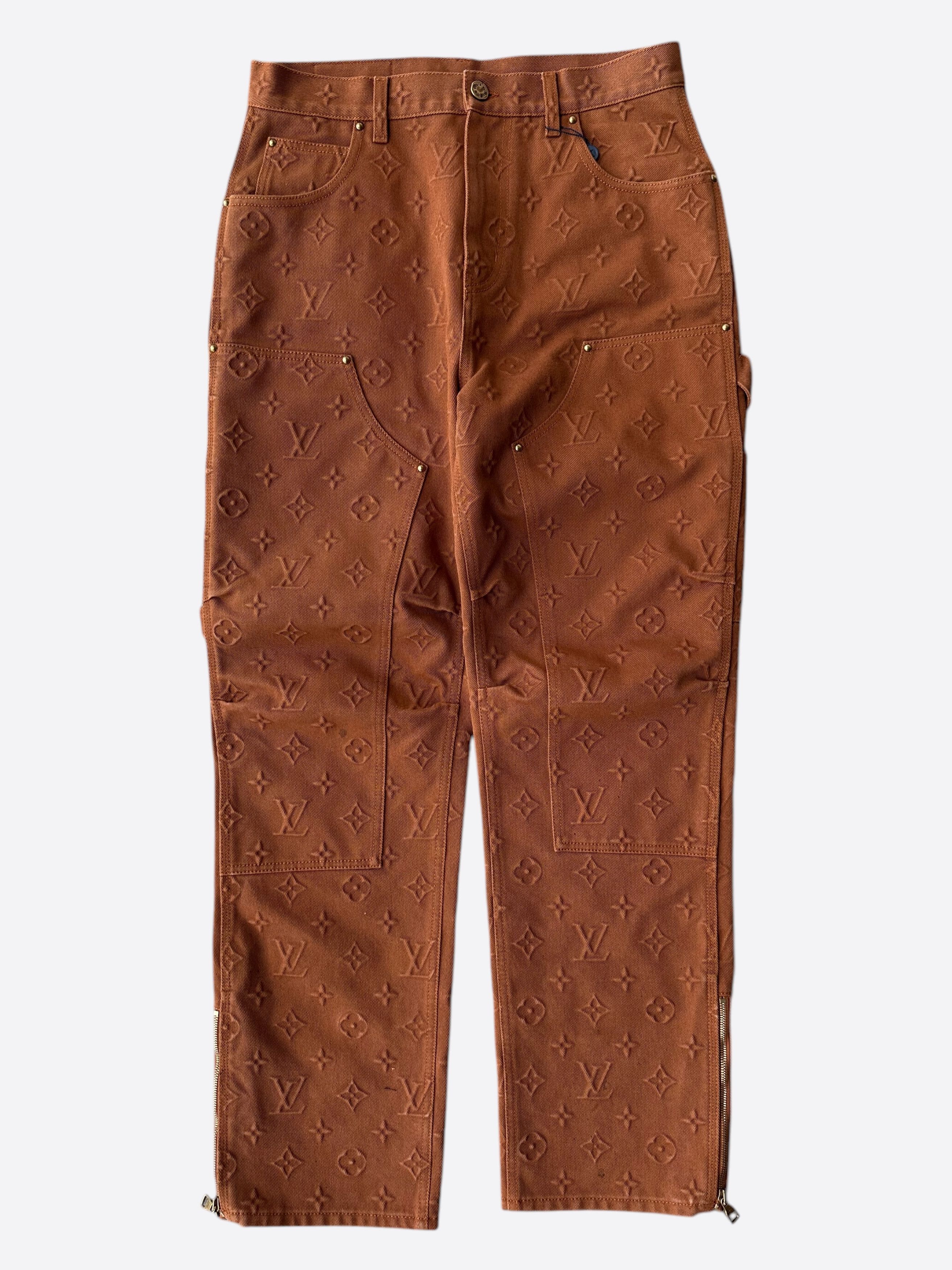 Louis Vuitton Louis Vuitton Brown Embossed Monogram Carpenter Pants Size US 32 / EU 48 - 1 Thumbnail