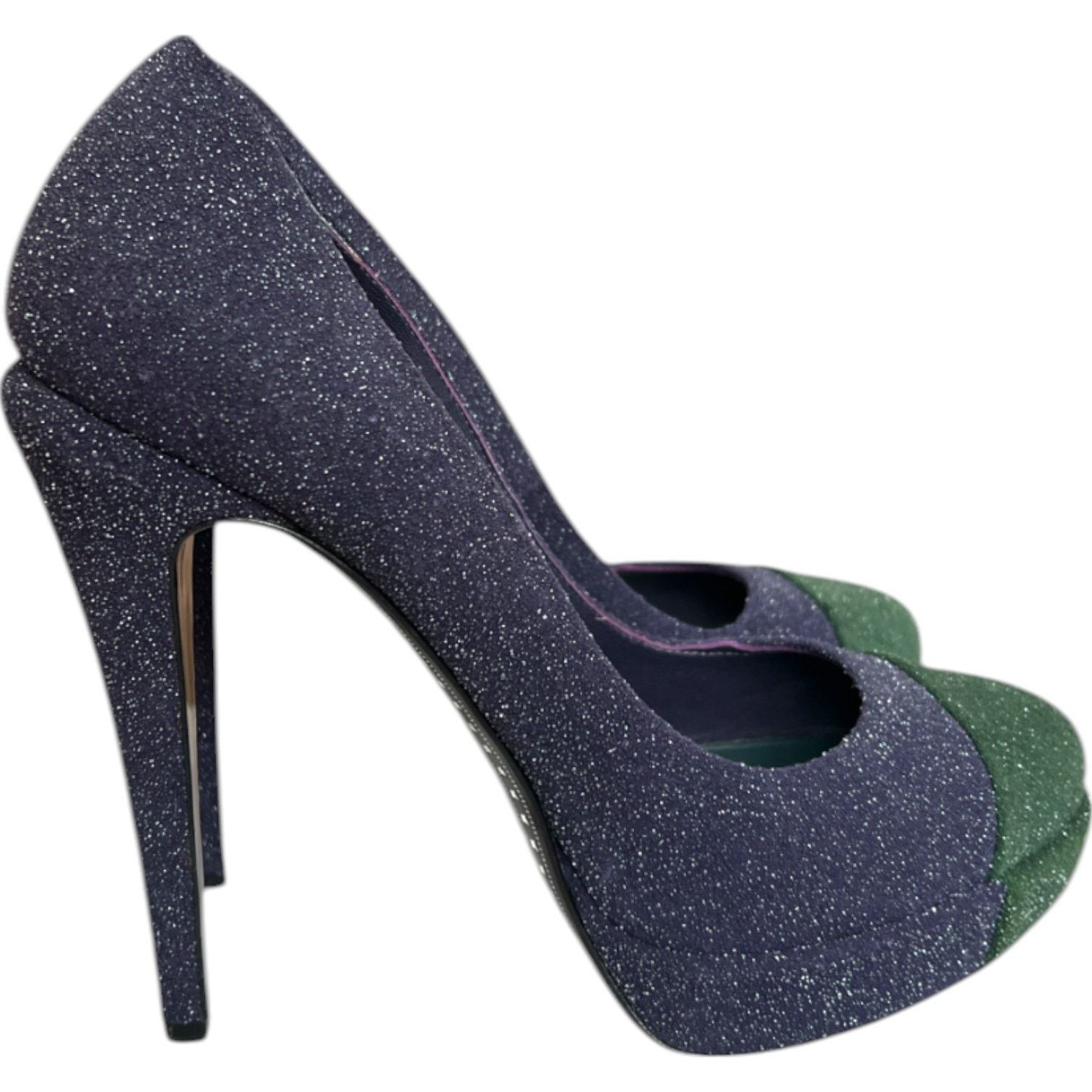 Chanel CHANEL Purple/Green Interlocking CC Logo Pumps, US8.5/IT38.5 Size US 8.5 / IT 38.5 - 1 Thumbnail
