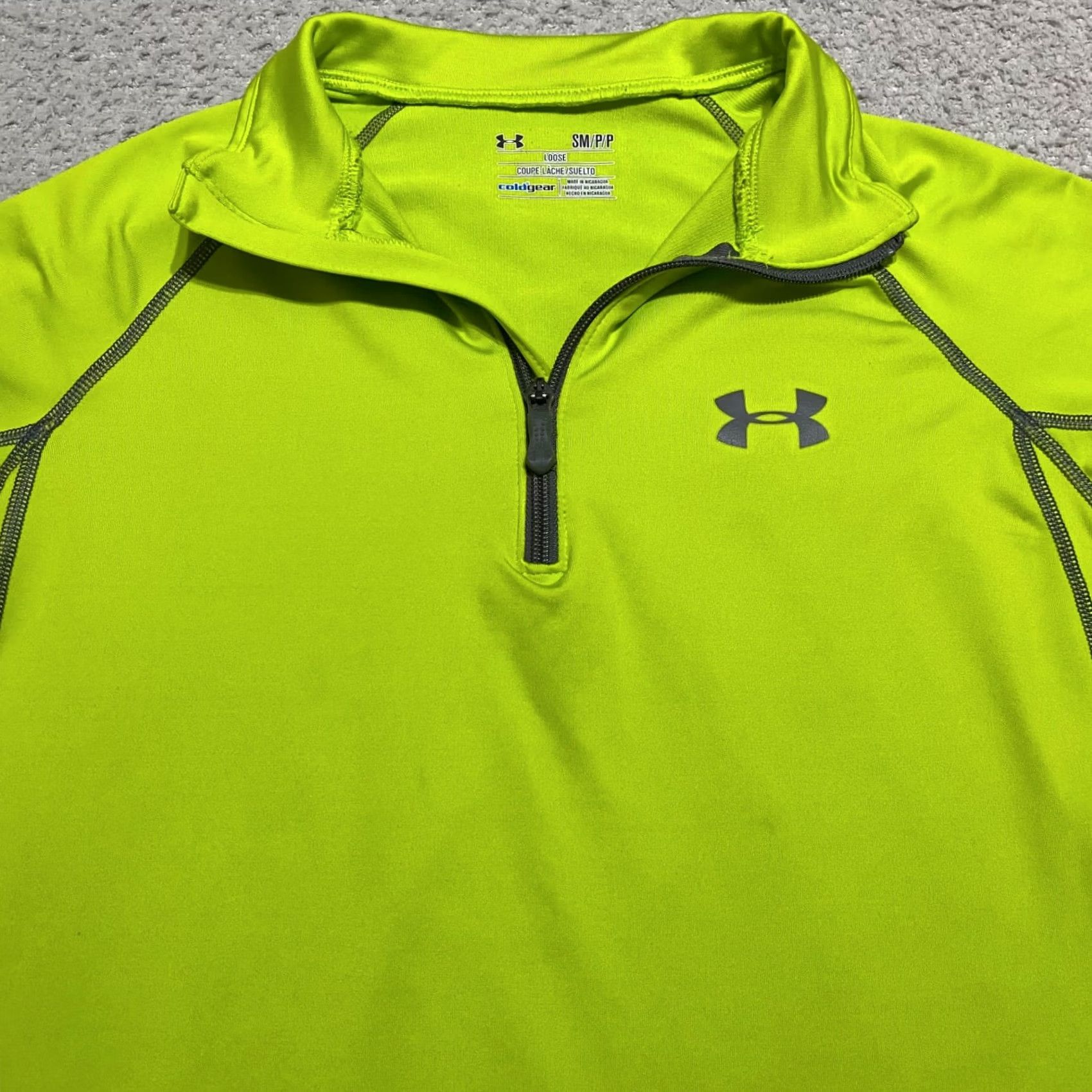Under Armour Under Armour Mens Sweatshirt Small Long Sleeve 1/4 Zip Lightweight Green Polyester Outdoors Sports Pullover | Regular Fit Mens Size US S / EU 44-46 / 1 - 6 Thumbnail