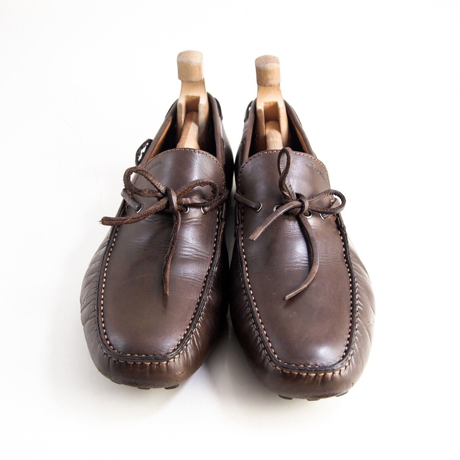 Santoni Santoni Driving Loafers Brown Leather Size EU 43.5 F US 10.5 Size US 10.5 / EU 43-44 - 3 Thumbnail