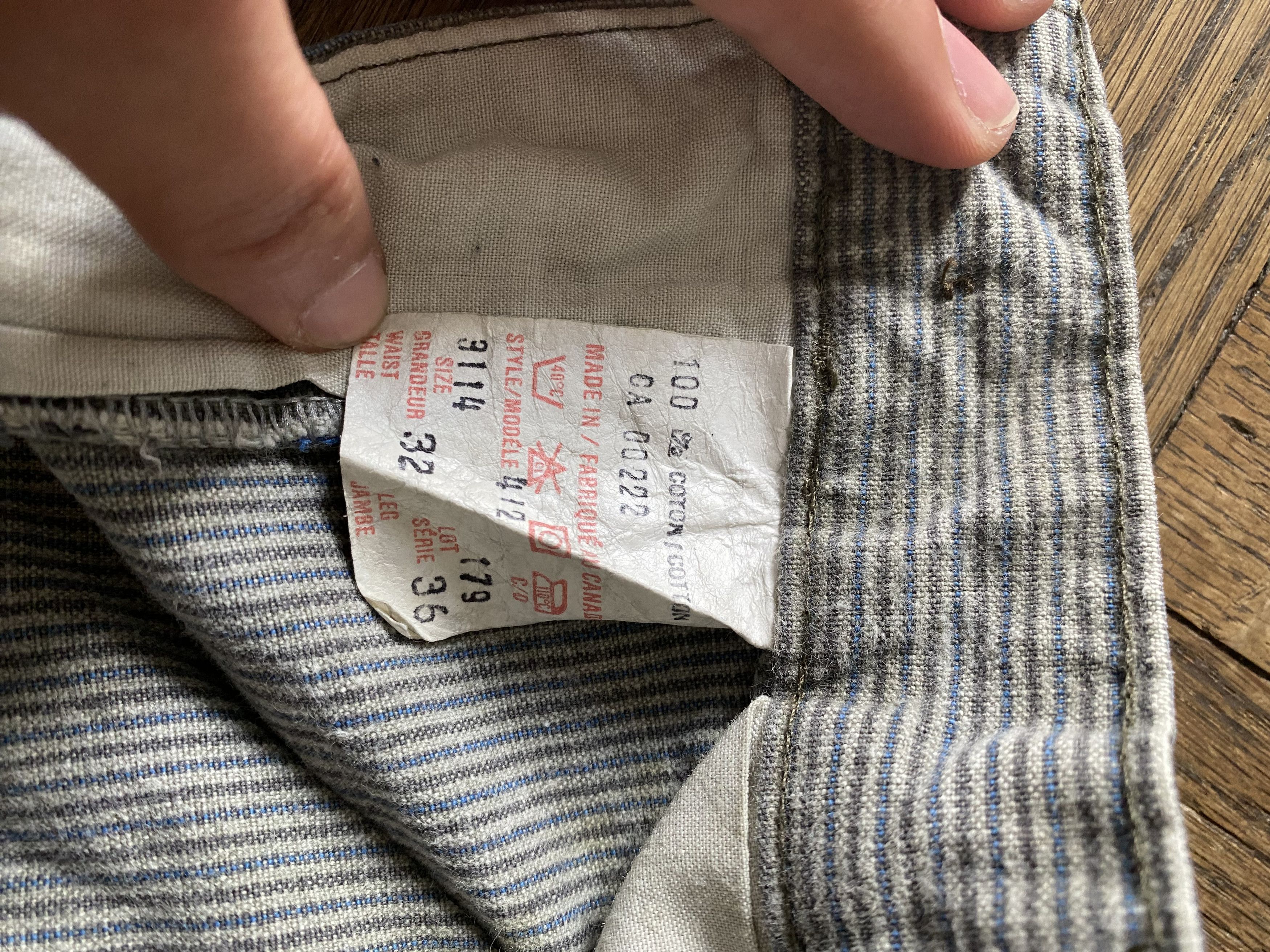 Vintage Pinstripe Made in Canada Work Pants Size US 32 / EU 48 - 5 Thumbnail