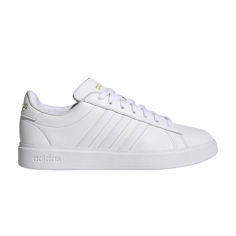 image of Adidas Wmns Grand Court 2.0 White Gold Metallic Shoes, Women's (Size 7)