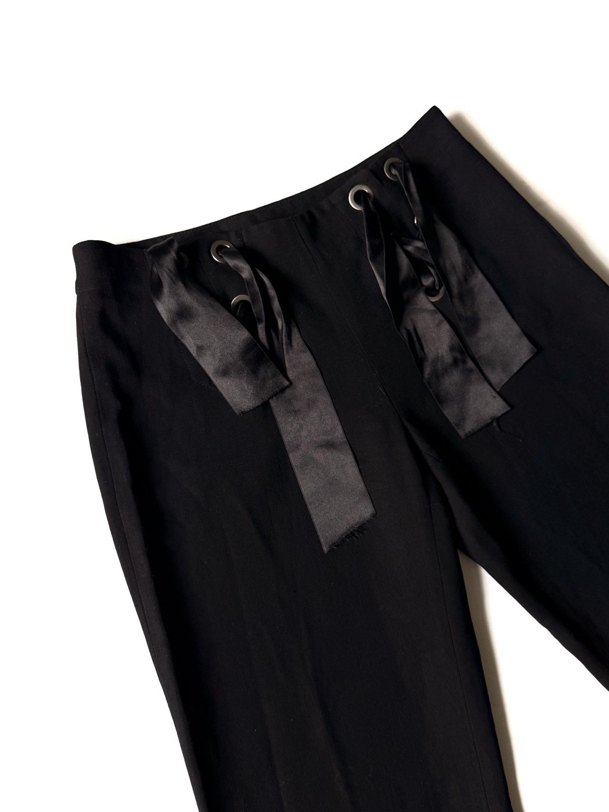 Valentino Valentino Roma Wool Pants Eyelets Bow Detail Straight Fit 42 Size 28" / US 6 / IT 42 - 3 Thumbnail