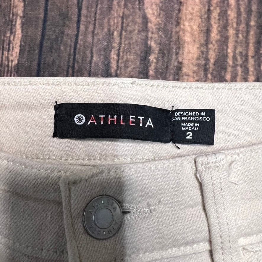 Athleta Athleta Women's Size 2 Beige Straight Leg Ankle Jeans Casual Size 26" / US 2 / IT 38 - 3 Thumbnail