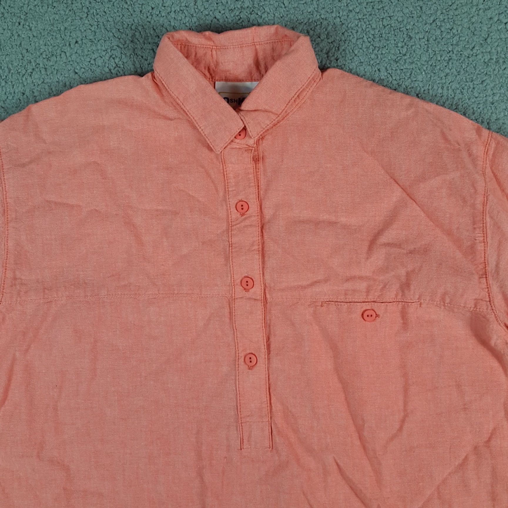 Vintage VINTAGE OshKosh B'gosh Pink Chambray Women's Size 10 Preppy Polo Shirt Polo Shirt Women 10 Pink Chambray 80s 90s Vintage OshKosh B'gosh Men? Size L / US 10 / IT 46 - 2 Thumbnail