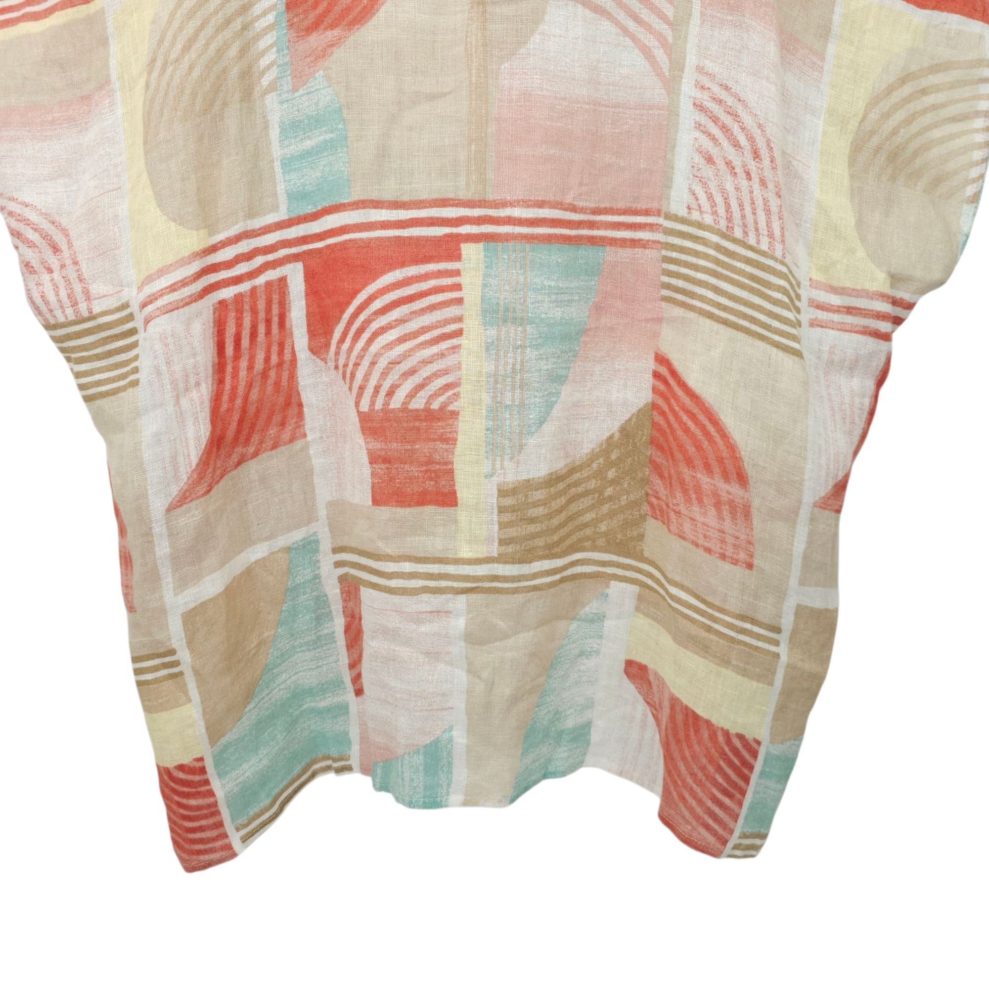 Chicos Chicos Linen Poncho Blouse Womens Size S/M Geometric Keyhole Size S / US 4 / IT 40 - 12 Thumbnail