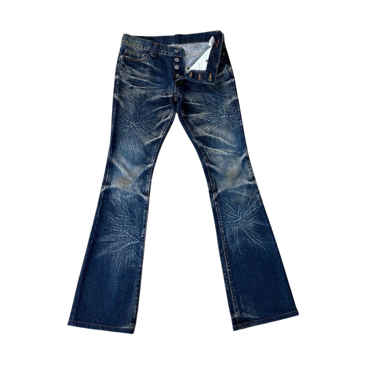 Japanese Brand FLARED STARBURST WASH BY MODERN LOVERS RUSTY GHOSTCLAW MARK Size US 28 / EU 44 - 18 Thumbnail