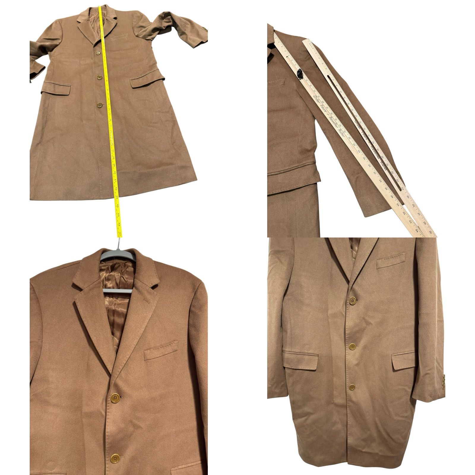 Saks Fifth Avenue SAKS FIFTH AVENUE LORO PIAN A Favola 90/10 Wool Cashmere Coat 42L Camel Topcoat Coat Size US XS / EU 42 / 0 - 10 Thumbnail