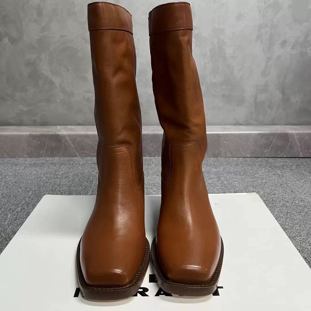 Isabel Marant Isabel Marant Brown Leather Ankle Boots Size US 7 / IT 37 - 1 Thumbnail