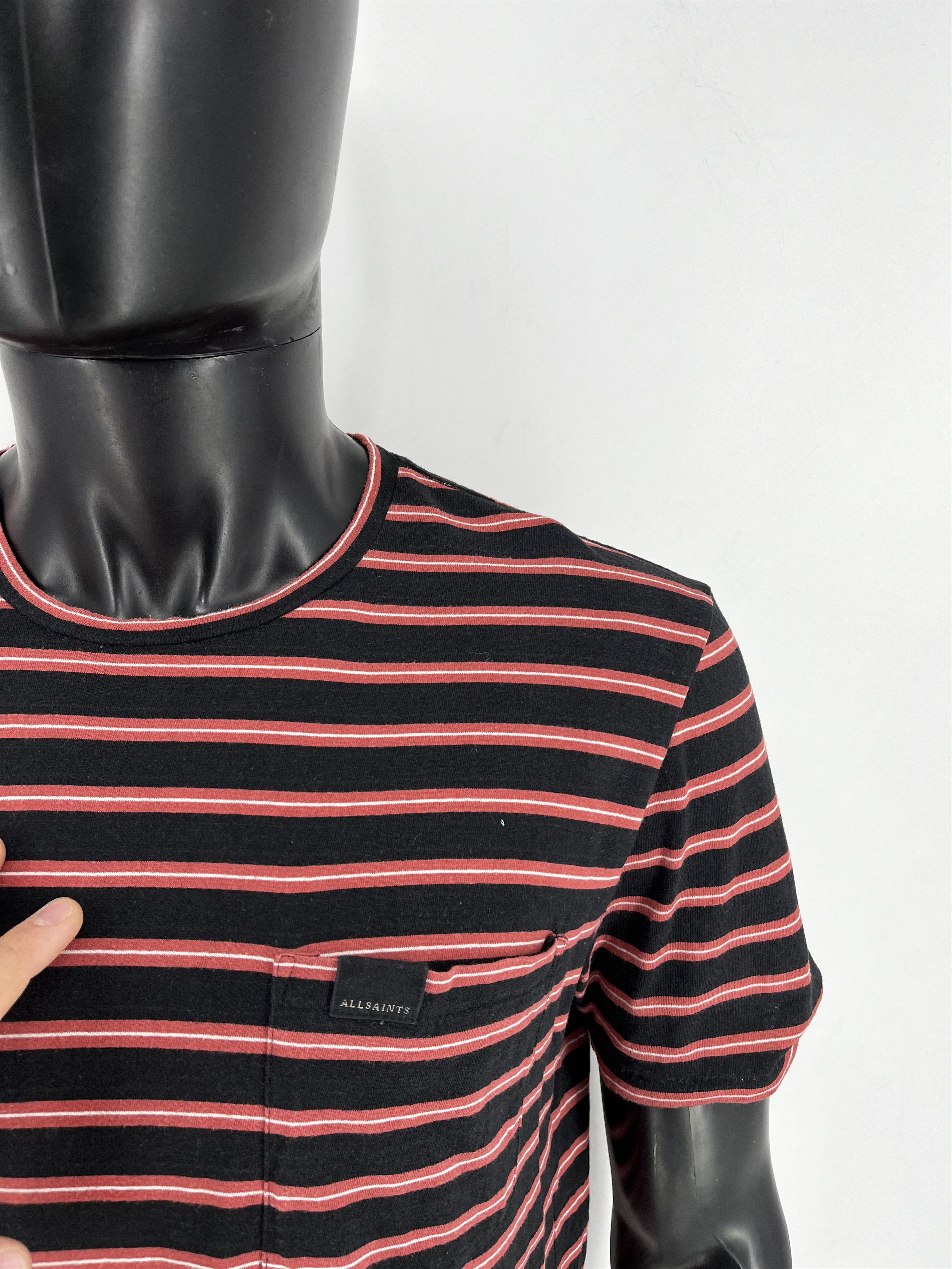 Allsaints Vintage Y2K Allsaints Striped T-shirt luxury Sportswear Sz L Size US L / EU 52-54 / 3 - 8 Thumbnail