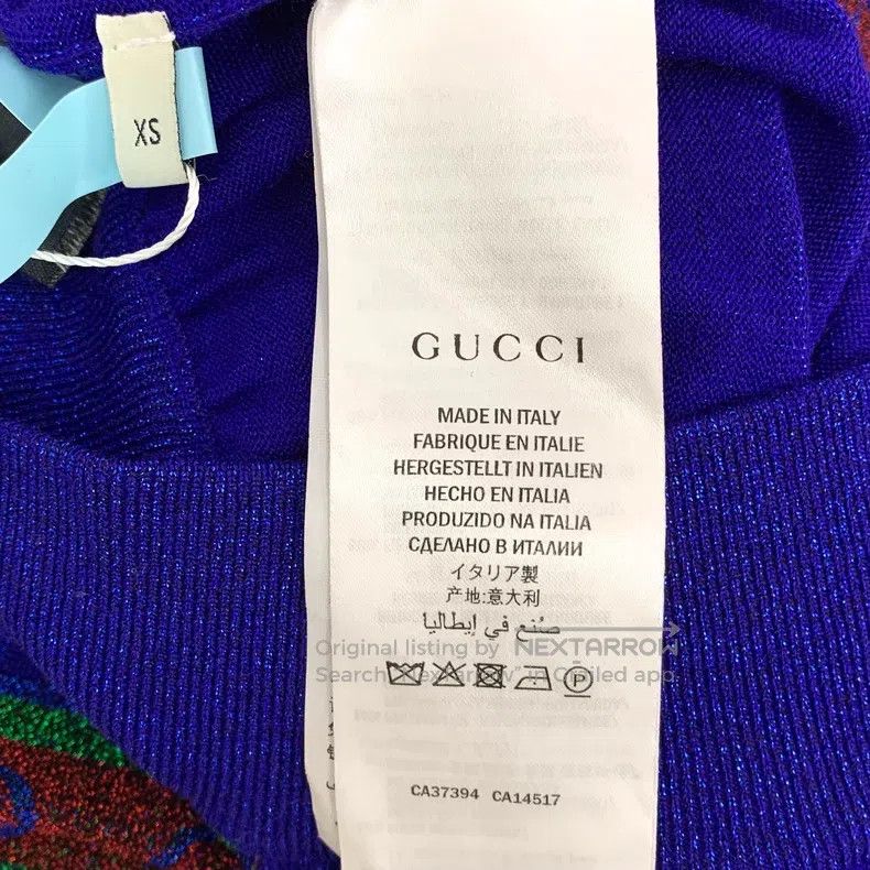 Gucci Gucci Size XS Blue side striped glitter wool casual trouser Size 42" / US 20 - 7 Thumbnail