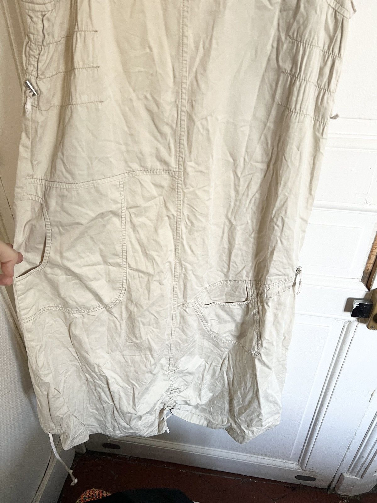 Japanese Brand × Vintage Y2k vintage parachute dress cream nylon cargo 2000s Size S / US 4 / IT 40 - 2 Thumbnail